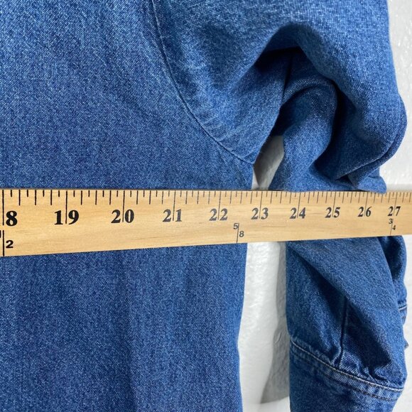 Phases Women's Denim Embroidered Paisley Boho Cottage Core Country Dress Blue XL - Picture 9 of 10